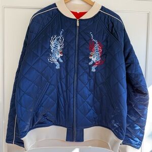 Azuki Official Twin Tigers Silk Bomber Jacket Limited Edition Large (Reversible)